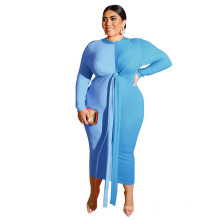 Best Selling Popular Plus Size Wrap Women Dress Sexy Material Fabric Unstitched Women Dress with Bandage